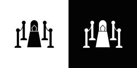 Red carpet icon black and white. Simple glyph icons.のイラスト素材
