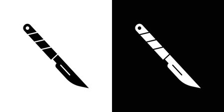 Scalpel icon black and white. Simple glyph icons.のイラスト素材