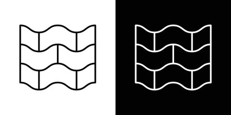 Roof tile icons. Minimal vector icons pack for webのイラスト素材