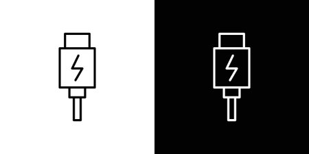 USB type c icons. Minimal vector icons pack for webのイラスト素材