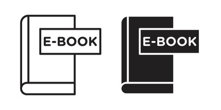 E-book icon, line symbols on white background. EPS10のイラスト素材