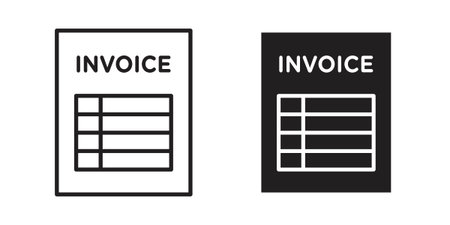 Invoice payment icon, line symbols on white background. EPS10のイラスト素材