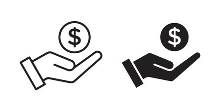 loan icon, line symbols on white background. EPS10のイラスト素材