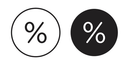 Percentage icon, line symbols on white background. EPS10のイラスト素材
