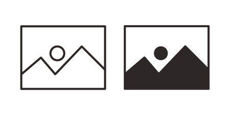 Picture icon, line symbols on white background. EPS10