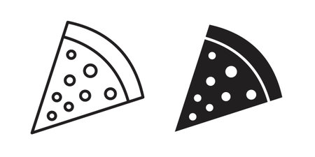 Pizza icon, line symbols on white background. EPS10のイラスト素材