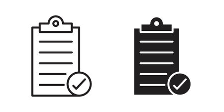 Survey icon, line symbols on white background. EPS10のイラスト素材