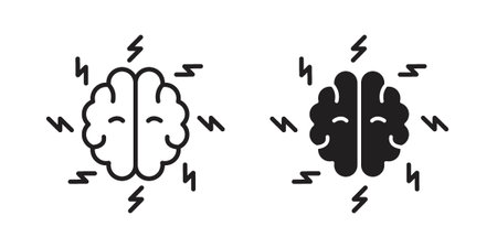 Brainstorm icon vector logo design element. Vector emblem template.のイラスト素材