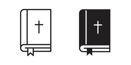 Bible icon vector logo design element. Vector emblem template.のイラスト素材