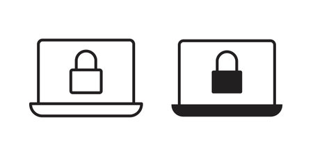 Computer security icon vector logo design element. Vector emblem template.のイラスト素材