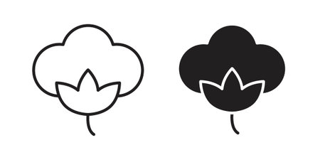 Cotton icon vector logo design element. Vector emblem template.のイラスト素材