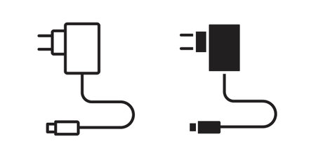 Charger icon vector logo design element. Vector emblem template.のイラスト素材