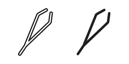 Eyebrow tweezers icon vector logo design element. Vector emblem template.のイラスト素材