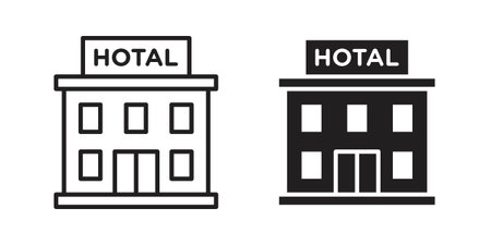 hotel icon vector logo design element. Vector emblem template.のイラスト素材