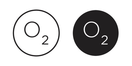 Oxygen O2 icon vector logo design element. Vector emblem template.のイラスト素材