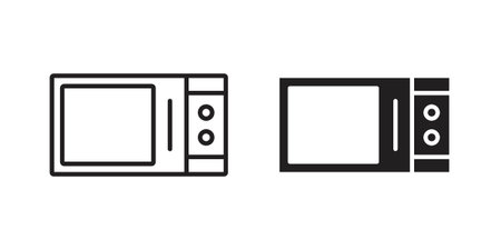 Microwave icon vector logo design element. Vector emblem template.のイラスト素材
