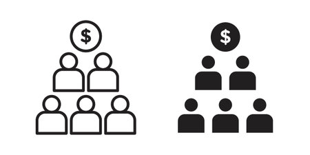 Ponzi scheme icon vector logo design element. Vector emblem template.のイラスト素材