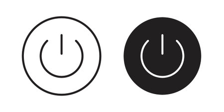 Power icon vector logo design element. Vector emblem template.のイラスト素材