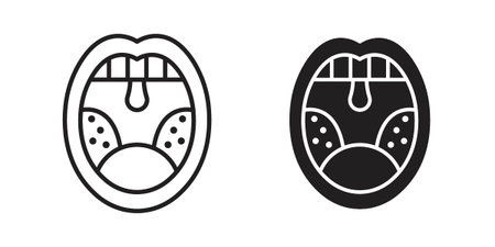 Tonsillitis icon vector logo design element. Vector emblem template.のイラスト素材