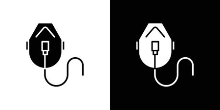 Oxygen mask icon in modern thin line and glyph concept.のイラスト素材