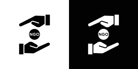 NGO icon in modern thin line and glyph concept.のイラスト素材