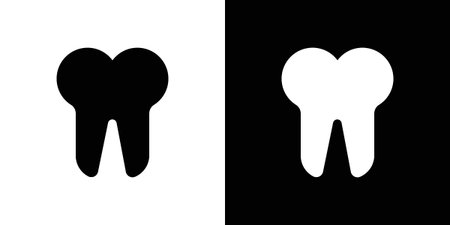 Tooth icon in modern thin line and glyph concept.のイラスト素材