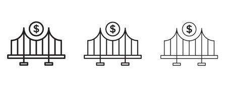 Bridging loan icon in stroke art design versions. EPS 10のイラスト素材