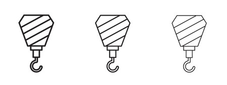 Crane icon in stroke art design versions. EPS 10のイラスト素材