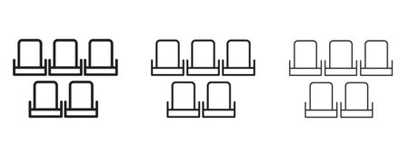 Cinema seat icon in stroke art design versions. EPS 10のイラスト素材
