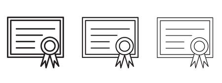 Diploma icon in stroke art design versions. EPS 10のイラスト素材