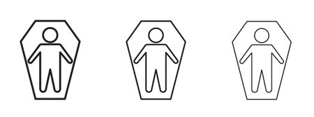 Dead icon in stroke art design versions. EPS 10のイラスト素材