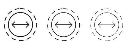 Diameter icon in stroke art design versions. EPS 10のイラスト素材