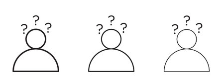 Curious human icon in stroke art design versions. EPS 10のイラスト素材