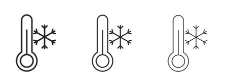 Cold icon in stroke art design versions. EPS 10のイラスト素材