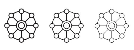 Multichannel icon in stroke art design versions. EPS 10のイラスト素材