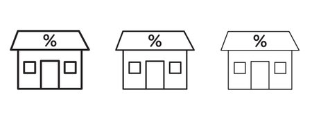Mortgage rate icon in stroke art design versions. EPS 10のイラスト素材