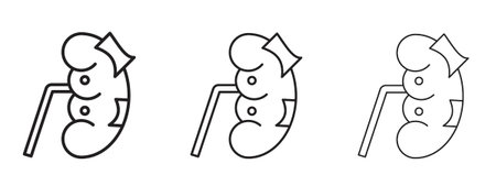 Kidney disease icon in stroke art design versions. EPS 10のイラスト素材