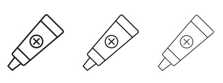 Ointment icon in stroke art design versions. EPS 10のイラスト素材
