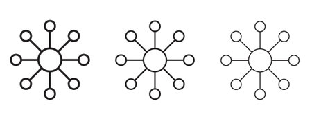 Multi channel icon in stroke art design versions. EPS 10のイラスト素材