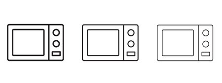 Microwave icon in stroke art design versions. EPS 10のイラスト素材