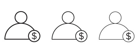 Personal loan icon in stroke art design versions. EPS 10のイラスト素材