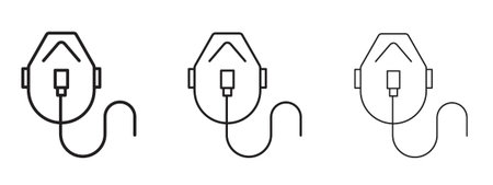 Oxygen mask icon in stroke art design versions. EPS 10のイラスト素材