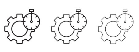 Productivity icon in stroke art design versions. EPS 10のイラスト素材