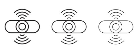 Sensor icon in stroke art design versions. EPS 10のイラスト素材