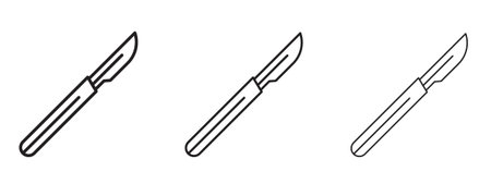 Scalpel icon in stroke art design versions. EPS 10のイラスト素材
