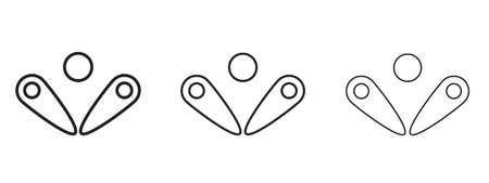Pinball icon in stroke art design versions. EPS 10のイラスト素材
