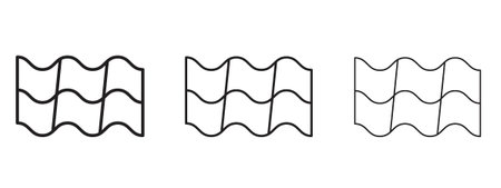 Roof tile icon in stroke art design versions. EPS 10のイラスト素材