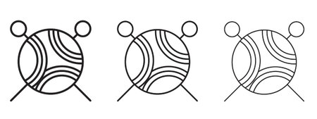 Wool ball icon in stroke art design versions. EPS 10のイラスト素材