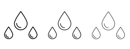 Tear drop icon in stroke art design versions. EPS 10のイラスト素材