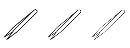 Eyebrow tweezers icon in stroke art design versions. EPS 10のイラスト素材